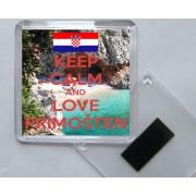 Keep Calm and Love Primosten - Square Acrylic Fridge Magnet