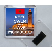 Keep Calm and Love Morocco - Square Acrylic Fridge Magnet