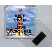 Keep Calm and Love Skegness - Square Acrylic Fridge Magnet