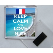 Keep Calm and Love Nice - Square Acrylic Fridge Magnet