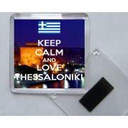 Keep Calm and Love Thessaloniki - Square Acrylic Fridge Magnet
