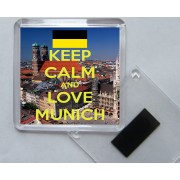 Keep Calm and Love Munich - Square Acrylic Fridge Magnet