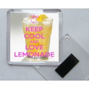 Keep Calm and Love Lemonade - Square Acrylic Fridge Magnet