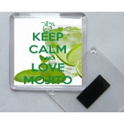 Keep Calm and Love Mojito - Square Acrylic Fridge Magnet