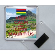 Keep Calm and Love Mauritius - Square Acrylic Fridge Magnet