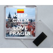 Keep Calm and Love Prague - Square Acrylic Fridge Magnet