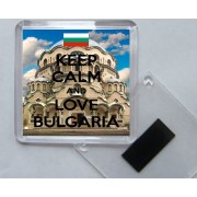 Keep Calm and Love Bulgaria - Square Acrylic Fridge Magnet