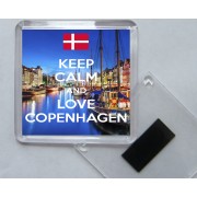 Keep Calm and Love Copenhagen - Square Acrylic Fridge Magnet