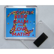 Keep Calm and Love Maths - Square Acrylic Fridge Magnet