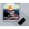 Keep Calm and Love Volcanoes - Square Acrylic Fridge Magnet