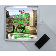 Keep Calm and Love Bath - Square Acrylic Fridge Magnet
