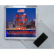 Keep Calm and Love Los Angeles - Square Acrylic Fridge Magnet