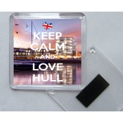 Keep Calm and Love Hull - Square Acrylic Fridge Magnet