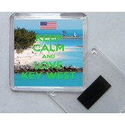 Keep Calm and Love Key West - Square Acrylic Fridge Magnet