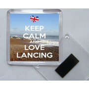 Keep Calm and Love Lancing - Square Acrylic Fridge Magnet