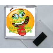 You Don't have to be Crazy to Live Here. But It Helps! - Square Acrylic Fridge Magnet