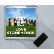Keep Calm and Love Stonehenge - Square Acrylic Fridge Magnet