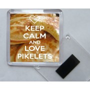 Keep Calm and Love Pikelets - Square Acrylic Fridge Magnet