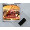 Keep Calm and Eat a Bacon Cheeseburger - Square Acrylic Fridge Magnet