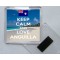 Keep Calm and Love Anguilla - Square Acrylic Fridge Magnet