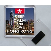 Keep Calm and Love Hong Kong - Square Acrylic Fridge Magnet