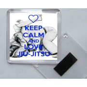 Keep Calm and Love Jiu-Jitsu - Square Acrylic Fridge Magnet