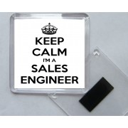 Keep Calm I'm a Sales Engineer - Square Acrylic Fridge Magnet