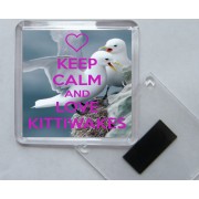 Keep Calm and Love Kittiwakes - Square Acrylic Fridge Magnet