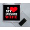 I Love (heart) My Awesome Wife - Square Acrylic Fridge Magnet