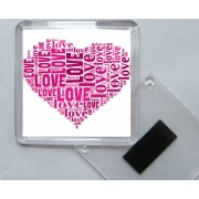 Love Love Love Love Love Love Love ....... - Square Acrylic Fridge Magnet