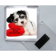 Will You be my Valentine? - Square Acrylic Fridge Magnet