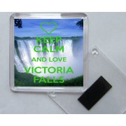 Keep Calm and Love Victoria Falls - Square Acrylic Fridge Magnet