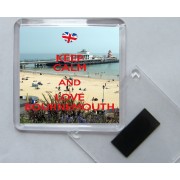 Keep Calm and Love Bournemouth - Square Acrylic Fridge Magnet