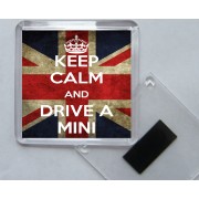 Keep Calm and Drive a Mini - Square Acrylic Fridge Magnet