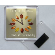 Time flies... Use it wisely - Square Acrylic Fridge Magnet