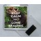 Keep Calm and Love Beavers - Square Acrylic Fridge Magnet