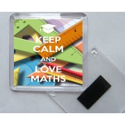 Keep Calm and Love Maths - Square Acrylic Fridge Magnet