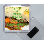 Keep Calm and Love Shepherd's Pie - Square Acrylic Fridge Magnet