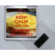 Keep Calm and Love Cheese on Toast - Square Acrylic Fridge Magnet