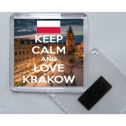 Keep Calm and Love Krakow - Square Acrylic Fridge Magnet