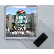 Keep Calm and Love Bromley - Square Acrylic Fridge Magnet