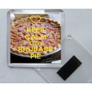 Keep Calm Love Rhubarb Pie - Square Acrylic Fridge Magnet