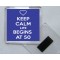 Keep Calm Life Begins at 50 - Square Acrylic Fridge Magnet