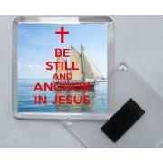 Be Still and Anchor in Jesus - Square Acrylic Fridge Magnet