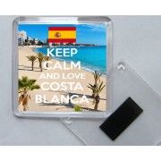 Keep Calm and Love Costa Blanca - Square Acrylic Fridge Magnet