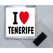 I Love (heart) Tenerife - Square Acrylic Fridge Magnet