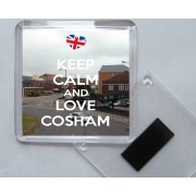 Keep Calm and Love Cosham - Square Acrylic Fridge Magnet