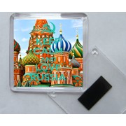 Keep Calm and Love Russia - Square Acrylic Fridge Magnet