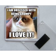 I am Obsessed with being Grumpy I Love It! - Square Acrylic Fridge Magnet