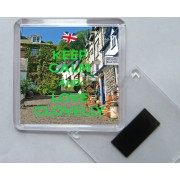 Keep Calm and Love Clovelly - Square Acrylic Fridge Magnet